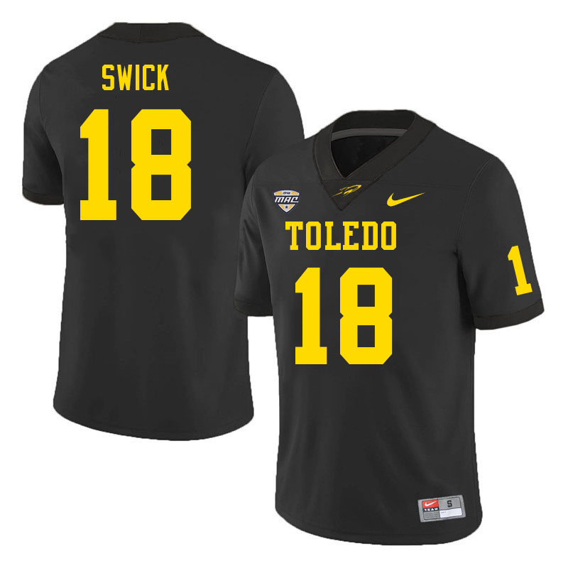 Toledo Rockets #18 Gene Swick College Football Jerseys Stitched Sale-Black